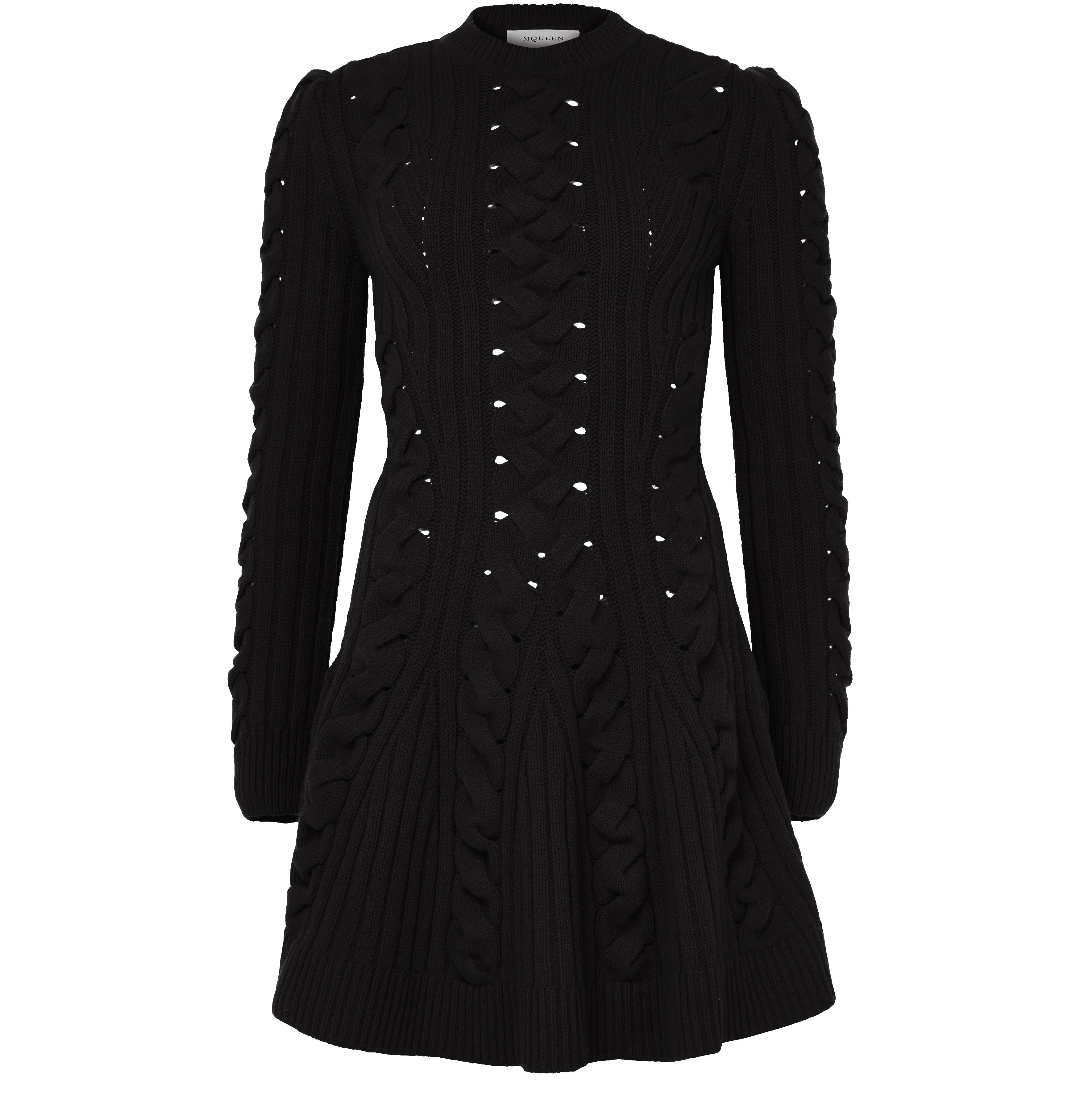 Mini cable knit dress