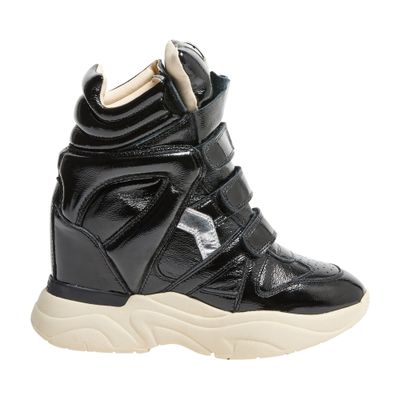Isabel Marant High-top Sneakers With Glossy Chunky Sole In Black