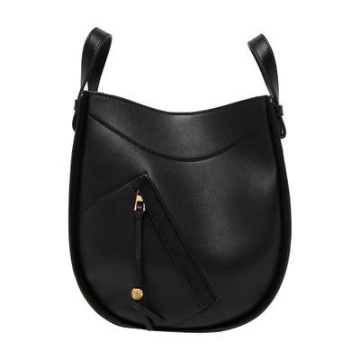 Loewe Small Cubi Anagram Jacquard Canvas And Leather Shoulder Bag In Black