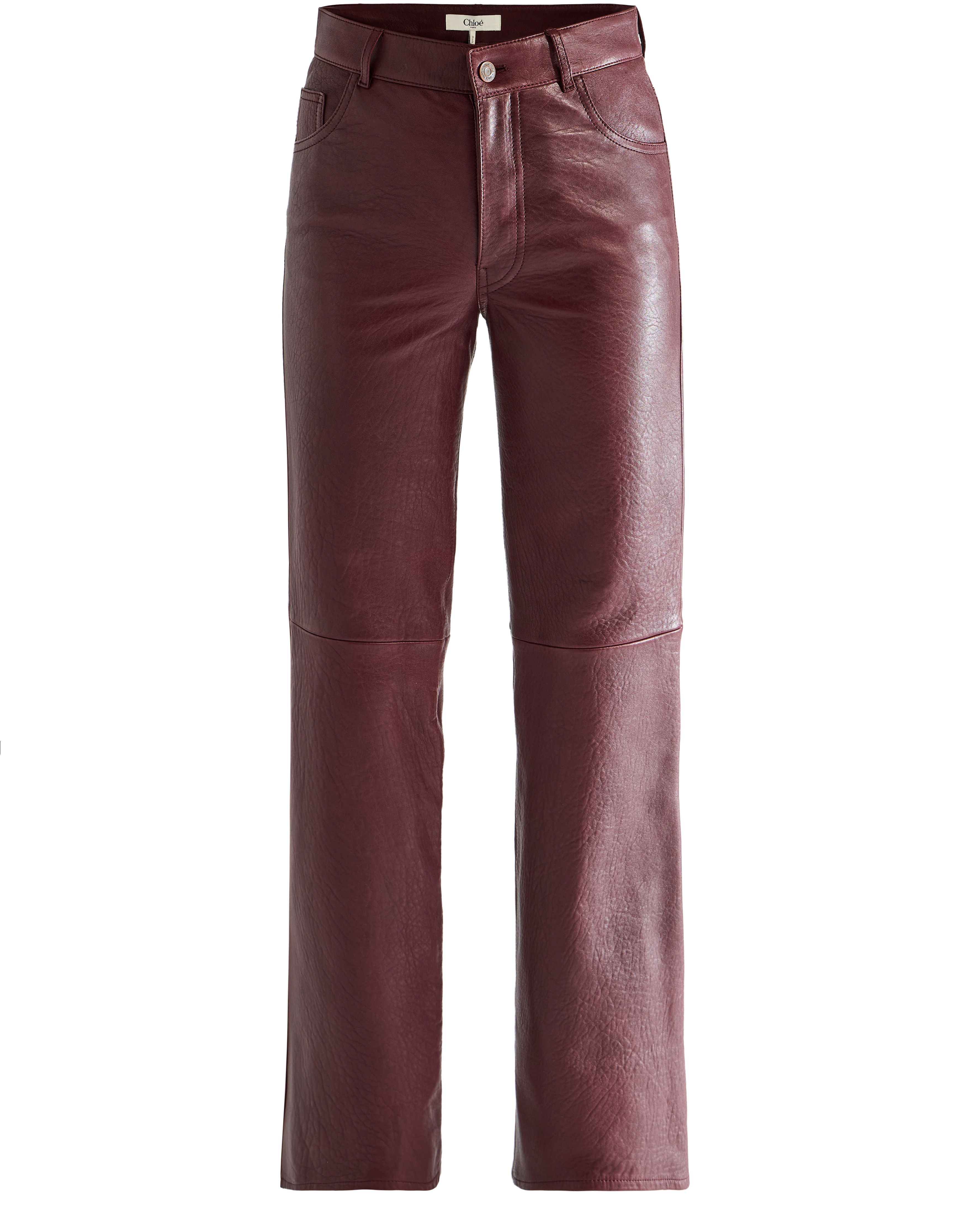 Leather flare pants