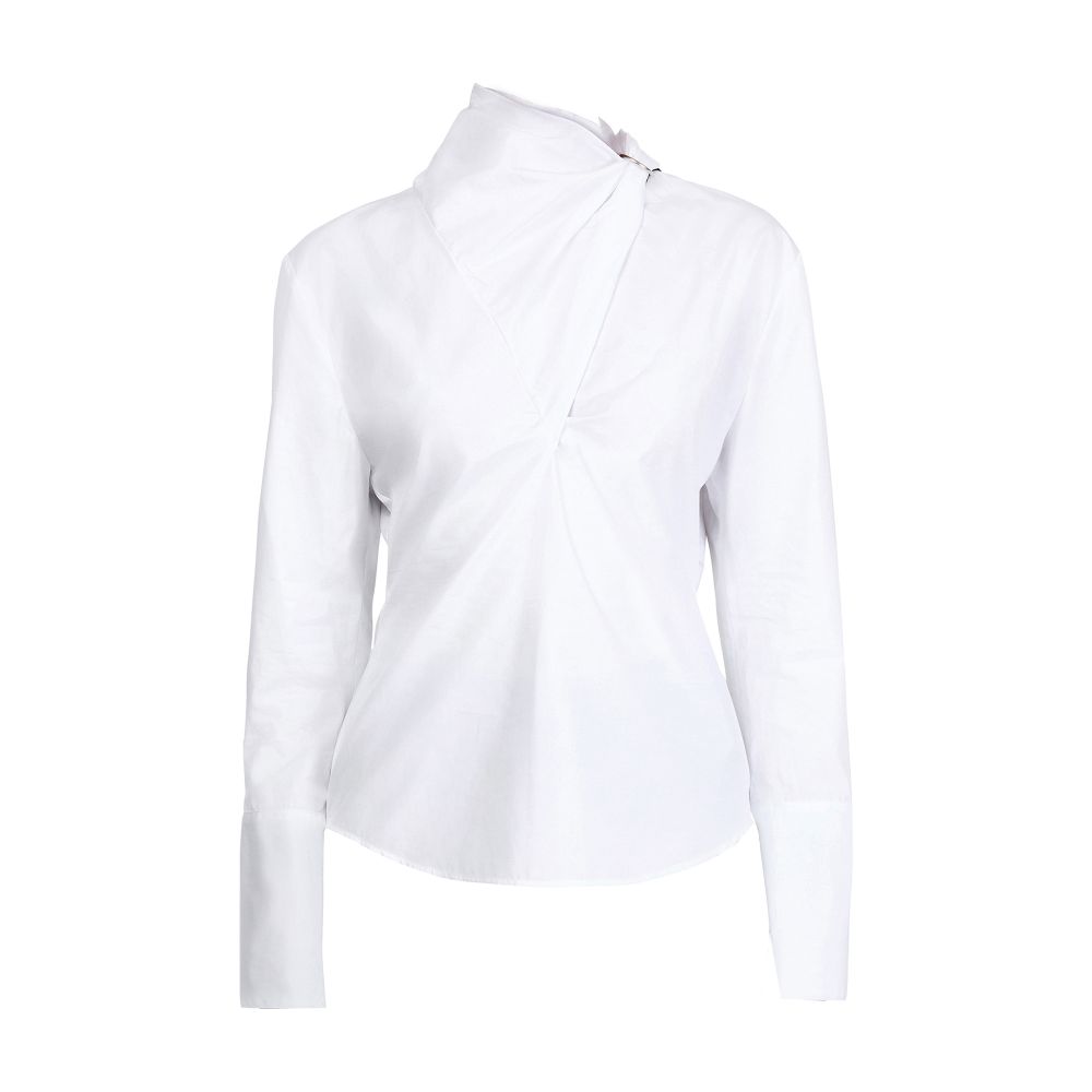 Knotted poplin blouse thumbnail 7