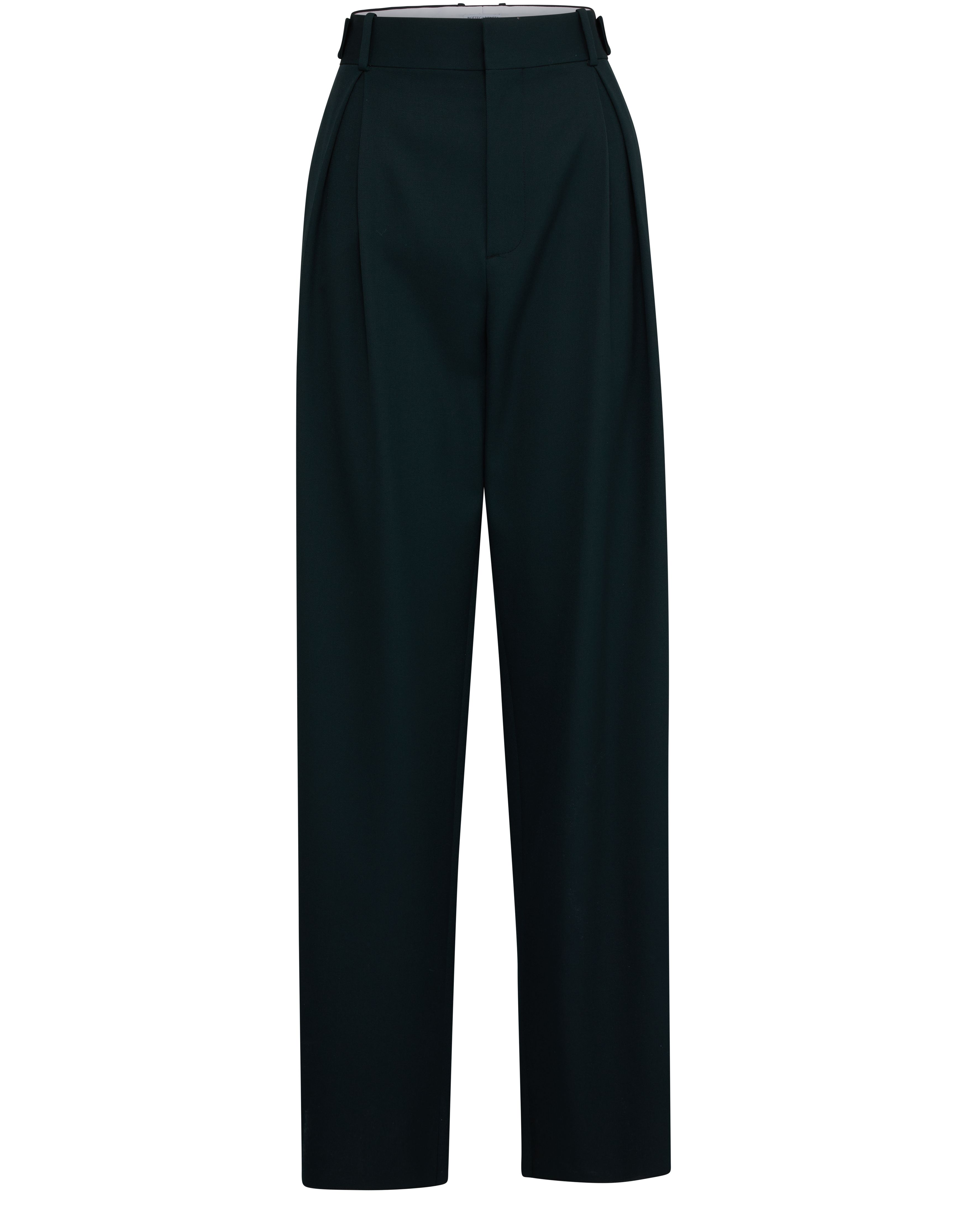 Straight-leg wool pants