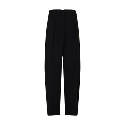 Jacquemus Le Pantalon Ovalo Pleated Wide-leg Trousers In Black