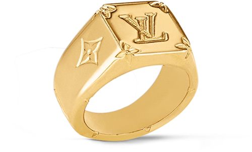 LOUIS VUITTON Monogram Signet Ring