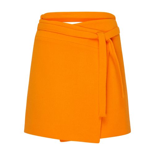 Patou Wrap Mini Skirt In Bright_orange