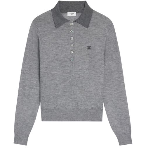 CELINE Polo sweater in fine cashmere silk