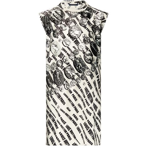 LOUIS VUITTON Slanted Signature Cameos and Coins Dress