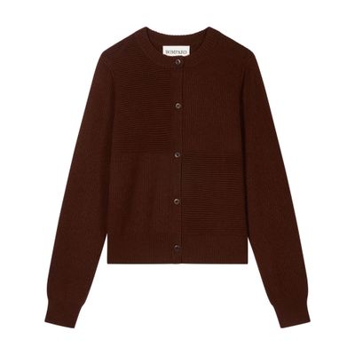 Bompard Ottoman Point Cashmere And Silk Cardigan In Brown