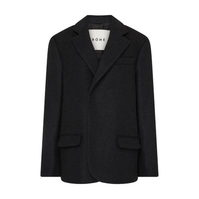 Rohe Asymmetric Wool Blazer In Anthracite_melange