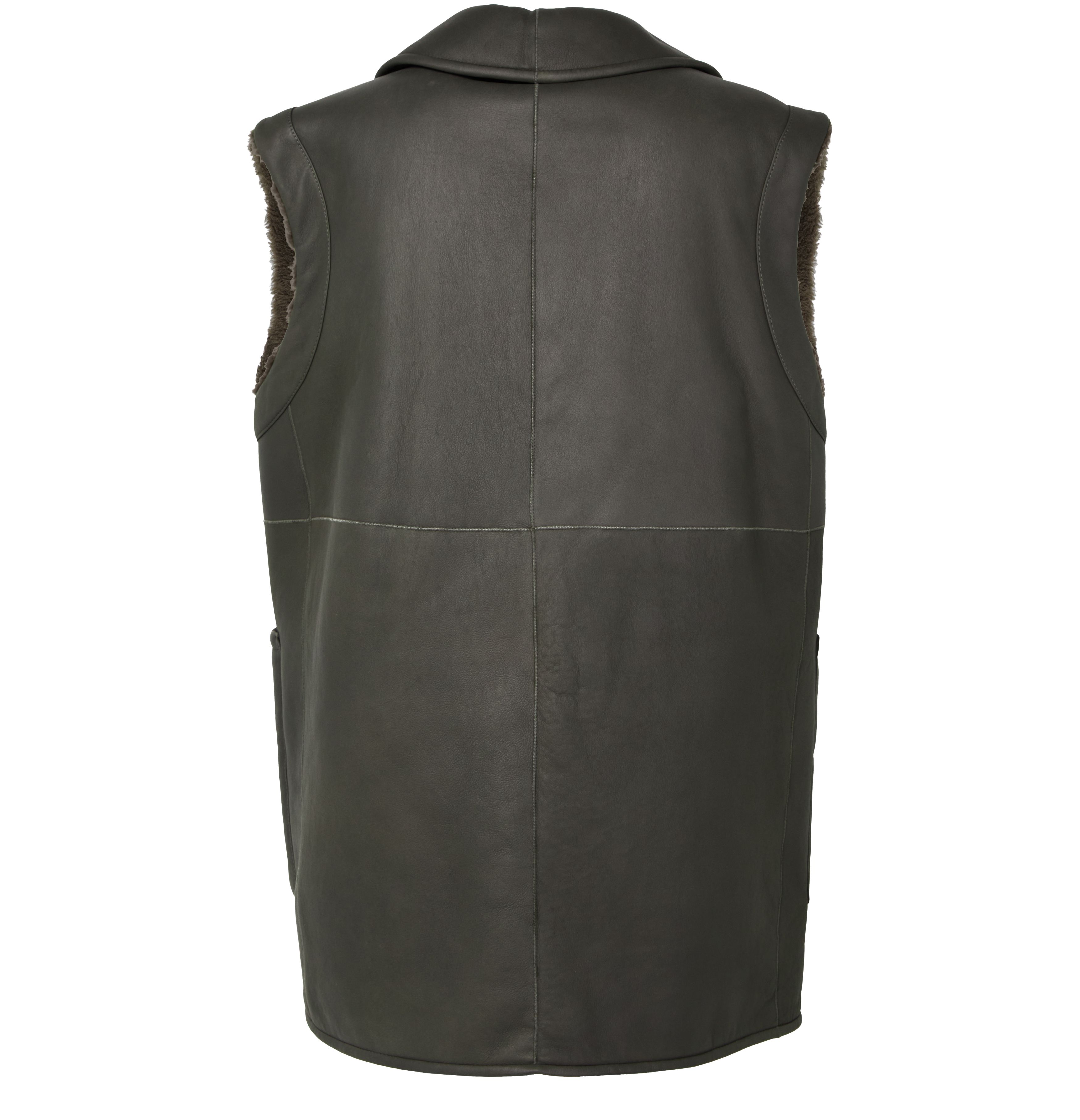 Brianza leather sleeveless jacket thumbnail 3