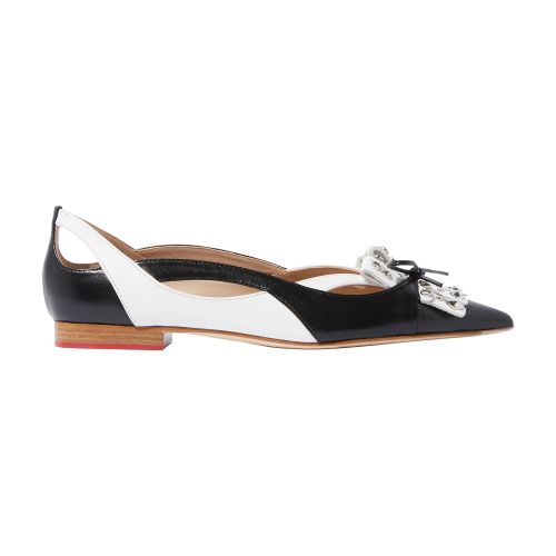 Shop Scarosso Spicy Ballerinas In Black_and_white_calf