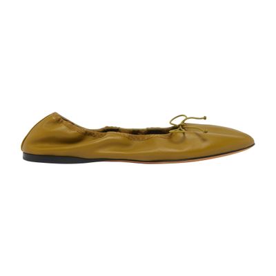 The Row Awar Flat Ballet Shoes In Yellow