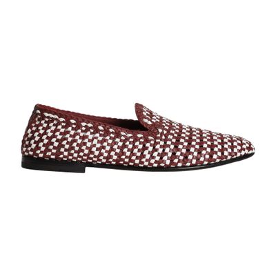 Dolce & Gabbana Woven Leather Slippers In Multicolor