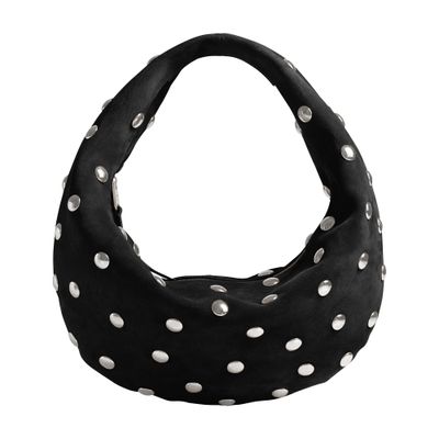 Khaite Olivia Medium Studs Hobo Bag In Black