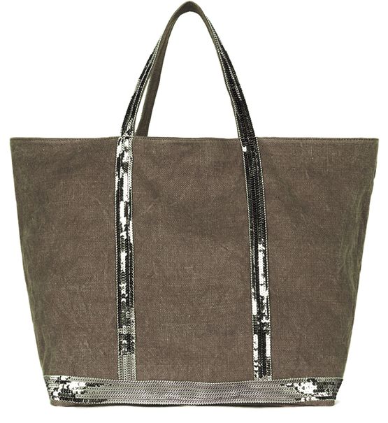 Vanessa Bruno Linen Cabas Tote Green
