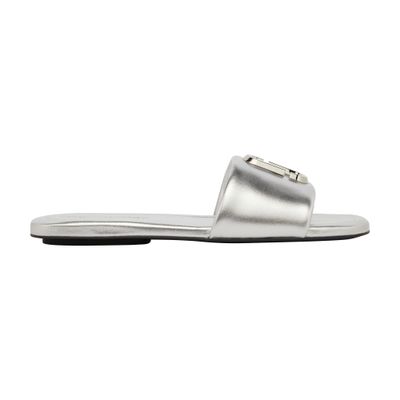 Marc Jacobs The J Marc Metallic Slide Sandals In Silver