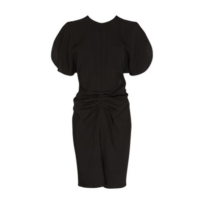 Victoria Beckham Gathered Waist Mini Dress In Black