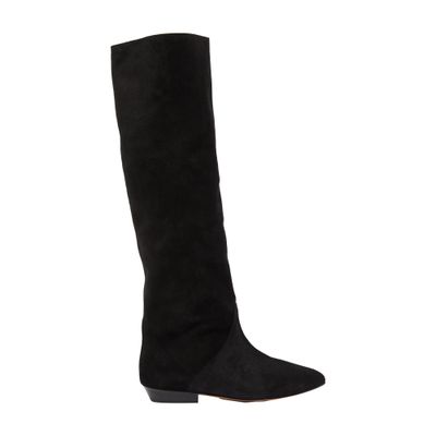 Isabel Marant 'sayla' Black Boots With Draping In Suede Woman In Black