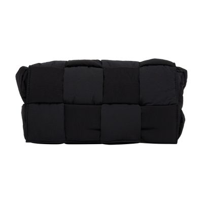 Bottega Veneta Black Tech Cassette Bag In Black_silver