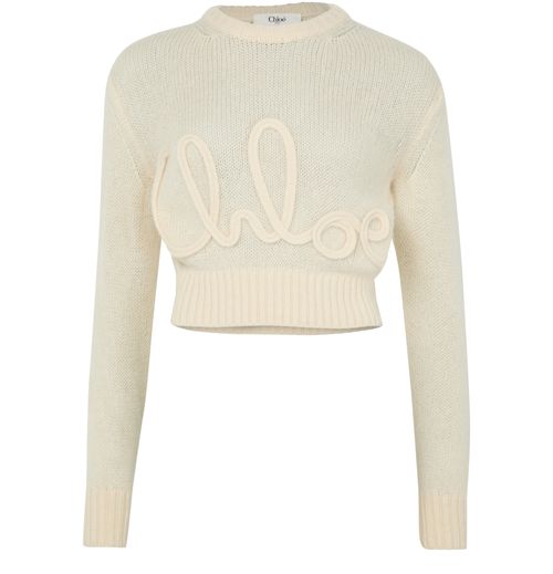 CHLOE Pull à logo en laine et soie