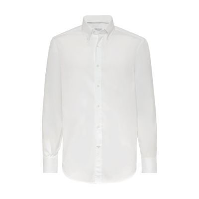 Brunello Cucinelli Buttoned-up Linen Shirt In White