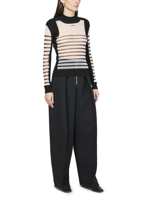 JEAN PAUL GAULTIER Pull à manches longues en tissu mesh mixte The Mariniere