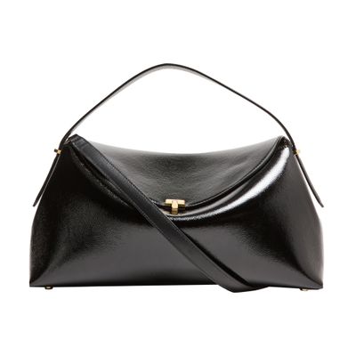 Totême T-lock Naplack Top Handle Bag In Black
