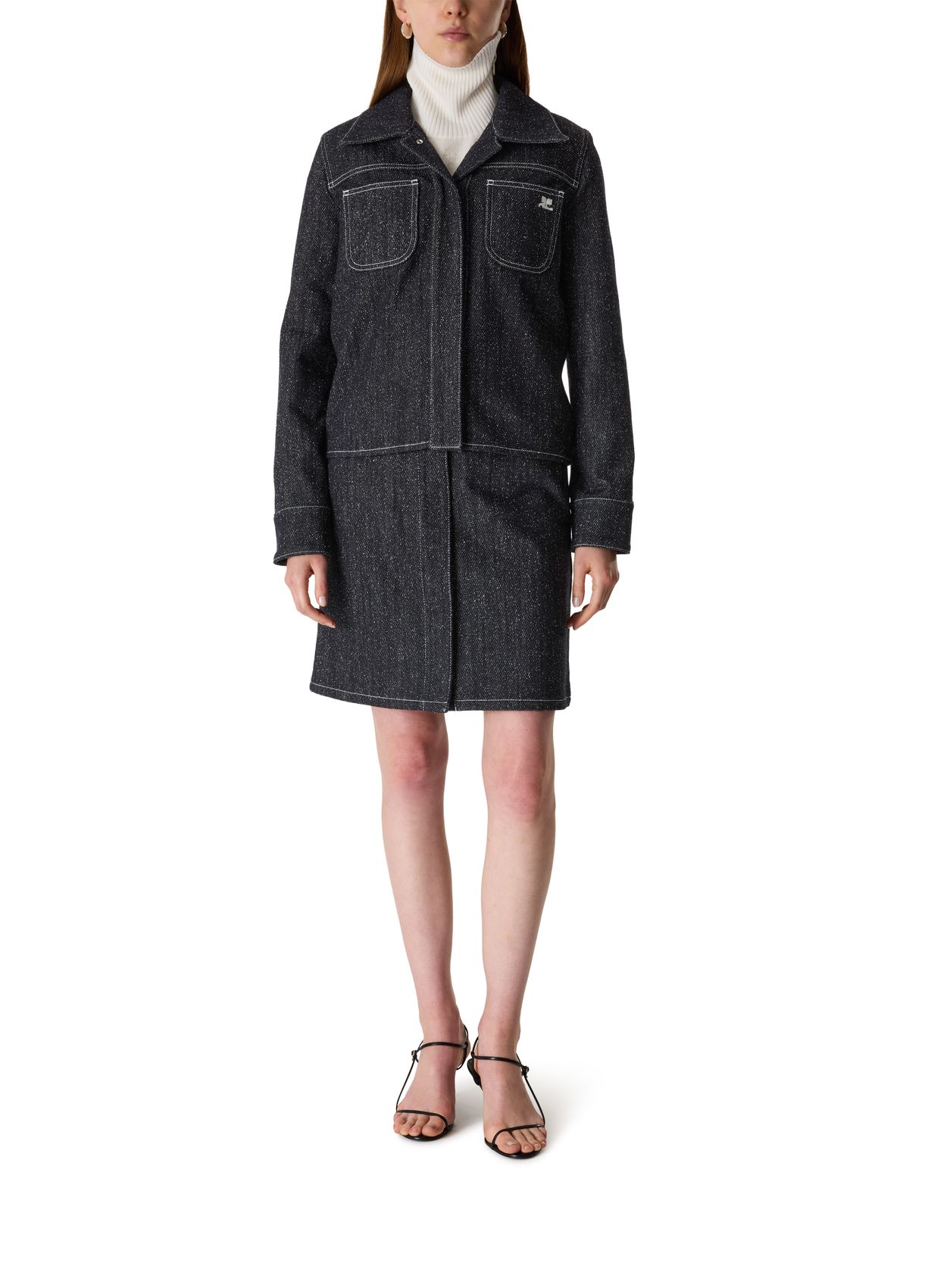 COURRÈGES 트위드 데님 오버셔츠