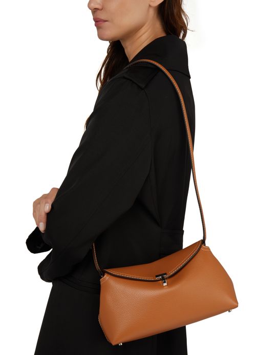 TOTEME T-Lock leather clutch bag