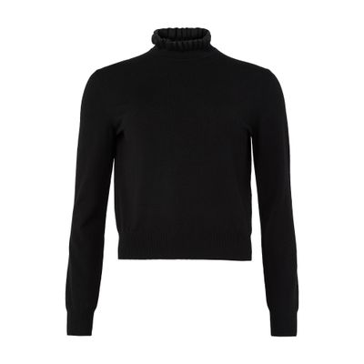 Alexander Mcqueen Ruffle Collar Jumper In Black