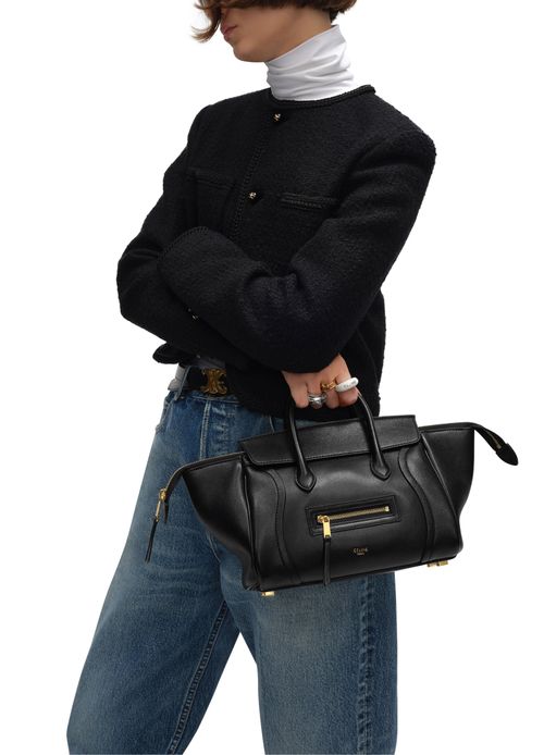 CELINE Small new luggage in supple shiny lambskin