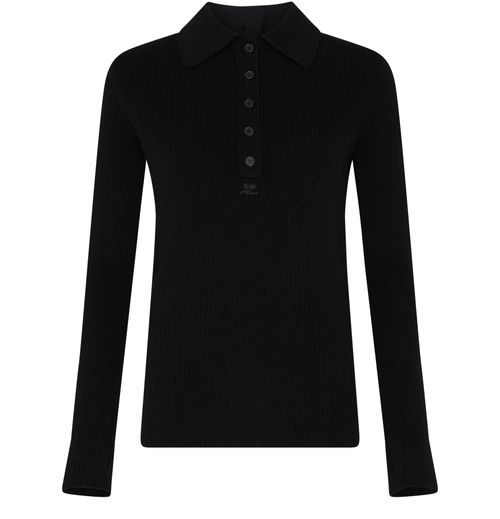 COURREGES Multi-buttons wool polo