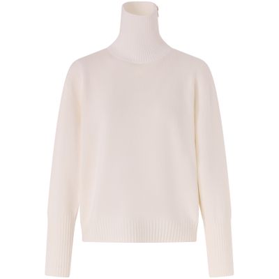 Courrèges Lambswool Sweater With Zippered Neck In White
