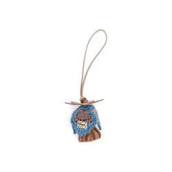 PRADA ポシェット　クラッチ　シルク　お花　ブルー　ミウミウ　miumiu
