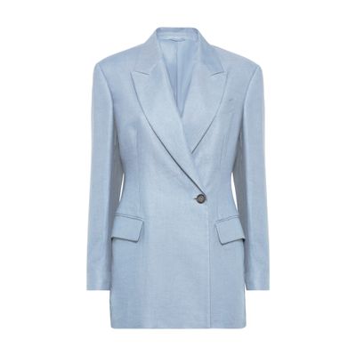 Brunello Cucinelli Gabardine Blazer In Blue