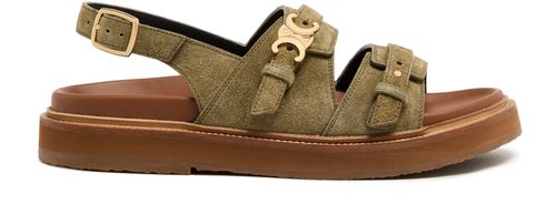 CELINE Sandales Tippi Triomphe en cuir de veau velours