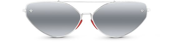 Louis Vuitton The Lv Metal Cat Eye Sunglasses In Silver Rouge