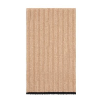 Brunello Cucinelli Cashmere Rib Knit Scarf In Grey