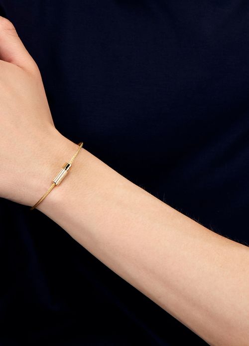 LE GRAMME Le 9g cable bracelet set with diamonds