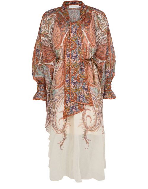 ZIMMERMANN Rhiannon tie neck midi dress