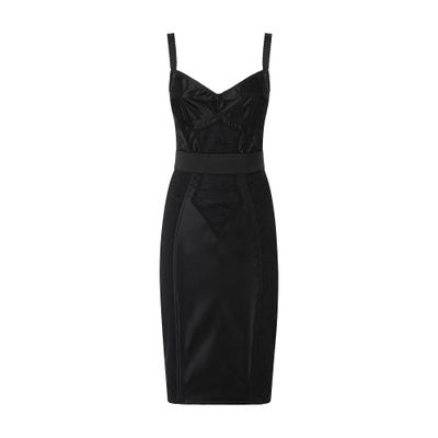 Shop Dolce & Gabbana Corset Dress In Black