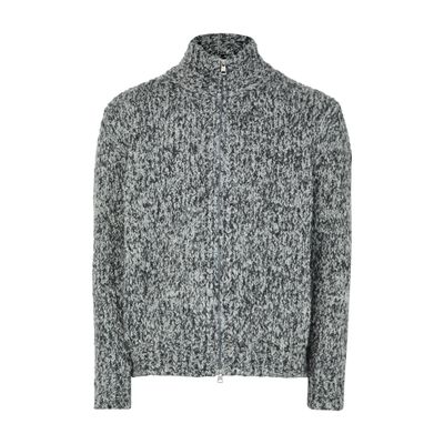 Moncler Zipped-up Cardigan In Gray