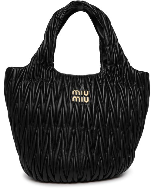 Miu Miu Quilted Top Handle Hobo Bag