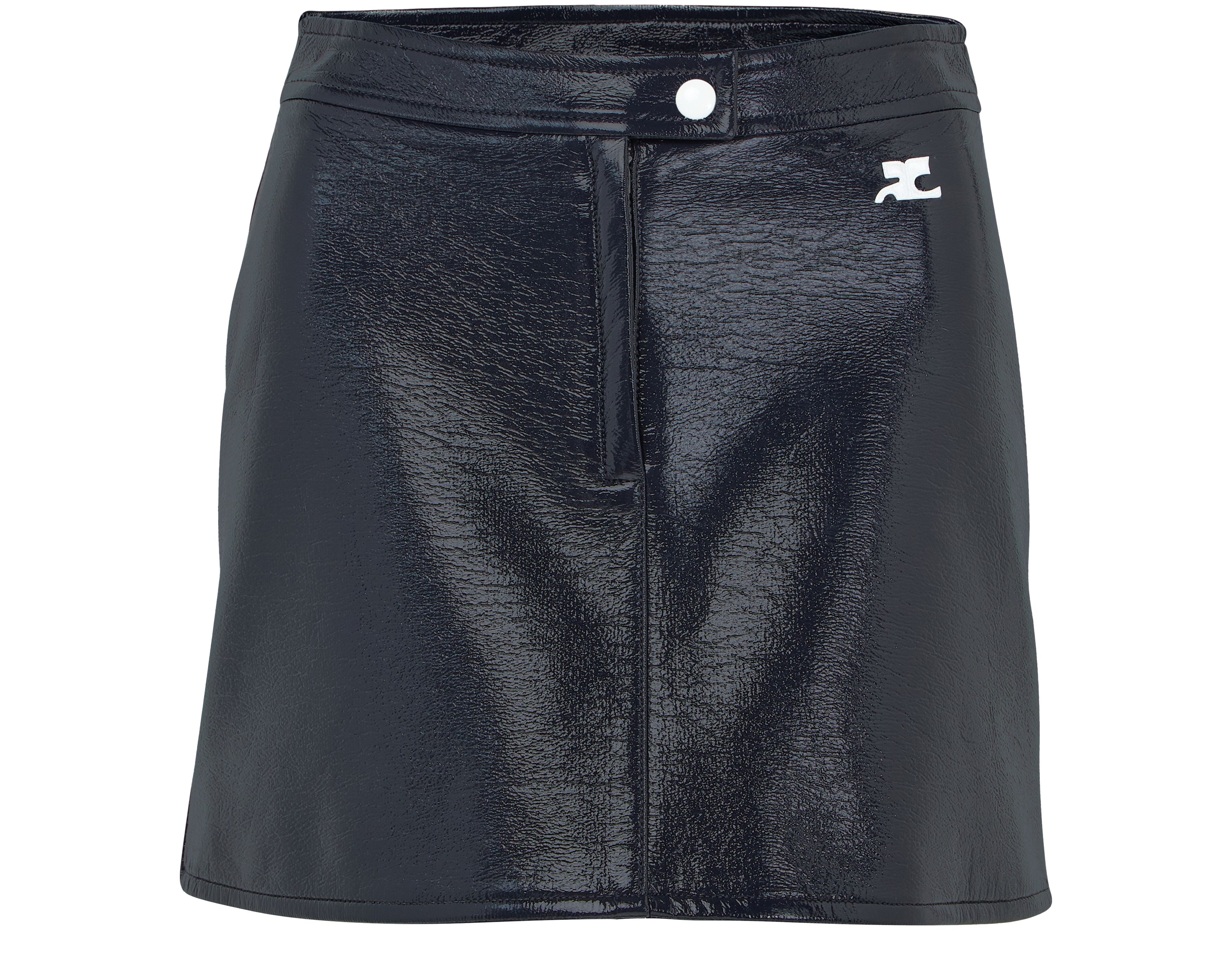 Courreges Women's Navy Reedition Vinyl Mini Skirt