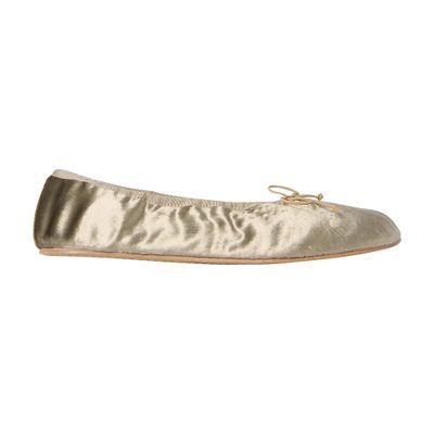 The Row Round Velvet Ballet Flats In Gold