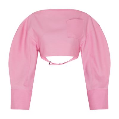 Jacquemus Le Haut Casaco Hollowed Out Blouse In Pink