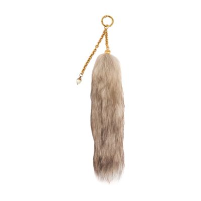 Chloé Treasure Tails Shearling Bag Charm In Brown