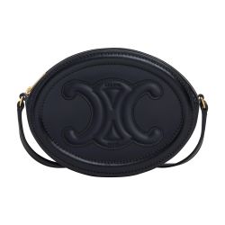 CELINE Smooth Calfskin Cuir Triomphe Oval Purse Crossbody Light