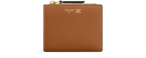CELINE Compact wallet in supple grained calfskin