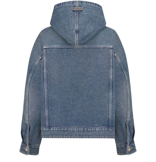 DIOR Oversized hooded jacket stonewashed cotton denim
